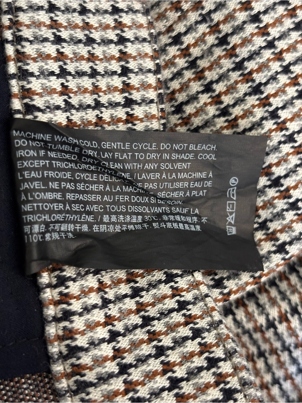 Theory Stratton Knit Cropped Pants Brown Black Grey Houndstooth Plaid Ankle 2 - Picture 14 of 14
